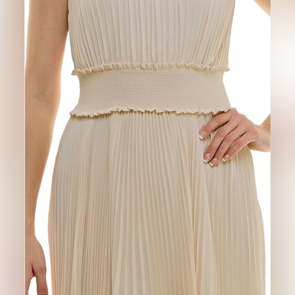 Nanette Nanette Lepore Women's Smocked High Neck Pleated Maxi Dress Size 8 - Picture 2 of 11